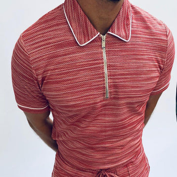 Knit signature slim fit polo shirt