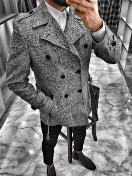 Mens Fashion Casual Lapel Mid-Length Coat Jacket
