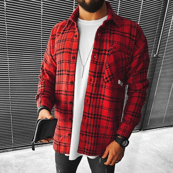 Fashion street houndstooth check texture jacket