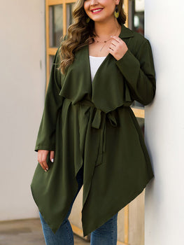 MyLadyplus Plus Size Bandage Trench Coats Women Autumn