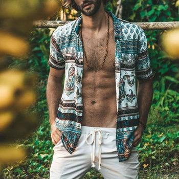 Men's New Hawaiian Print Beach Casual Shirt