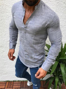 Tapmeo® Men's Casual Linen Half-open Long-sleeved Shirt