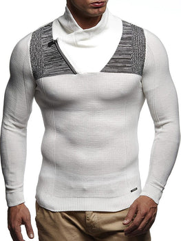 Men's Pullover Slim-Fit Stand-Collar Knitted Sweater