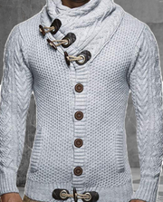 Men's Fashion Plain Single-Breasted Sweater Jacket