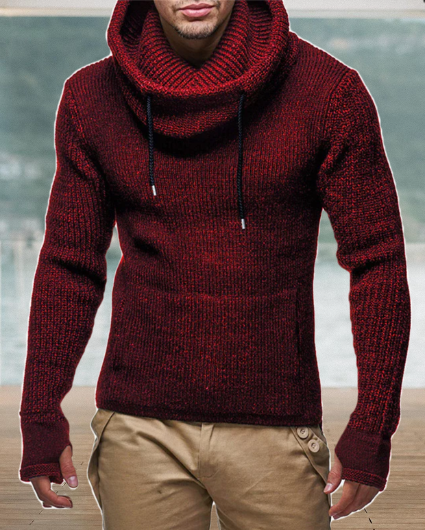 Men's Fashion High Neck Knitted Pullover Sweater