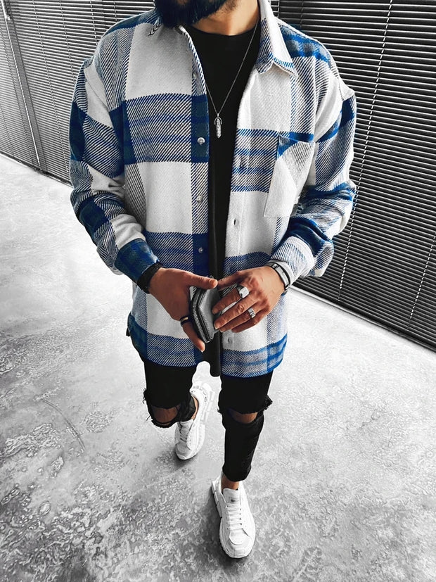 Casual fashion check texture jacket