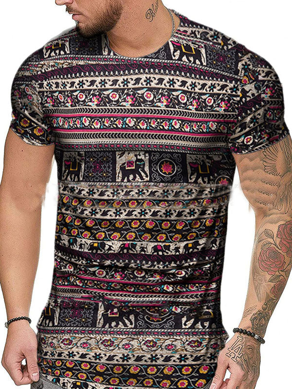Mens Casual Short Sleeve Printed T-Shirt