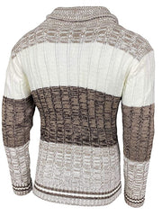 Mens Slim Color Block Collar Buttoned Sweater Jacket