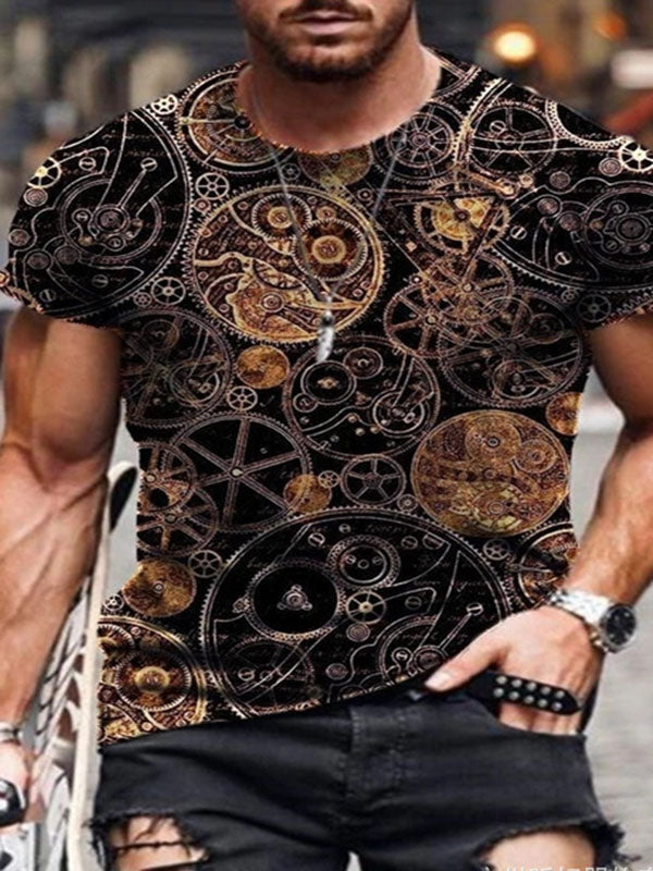 Mens Casual Short Sleeve Printed T-Shirt