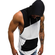 Men‘s Solid Color Sleeveless Hooded Vest