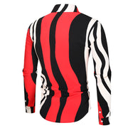 Mens Fashion Casual Printed Long Sleeve Shirt