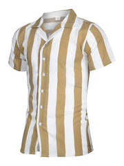 Mens Striped Casual Print Shirt