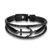 Vintage Anchor Multi-layer Personality Woven Men's Bracelet