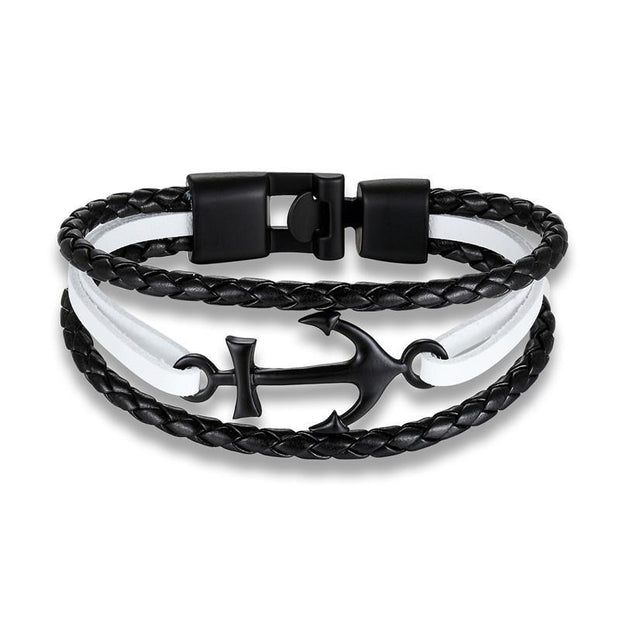 Vintage Anchor Multi-layer Personality Woven Men's Bracelet