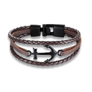 Vintage Anchor Multi-layer Personality Woven Men's Bracelet