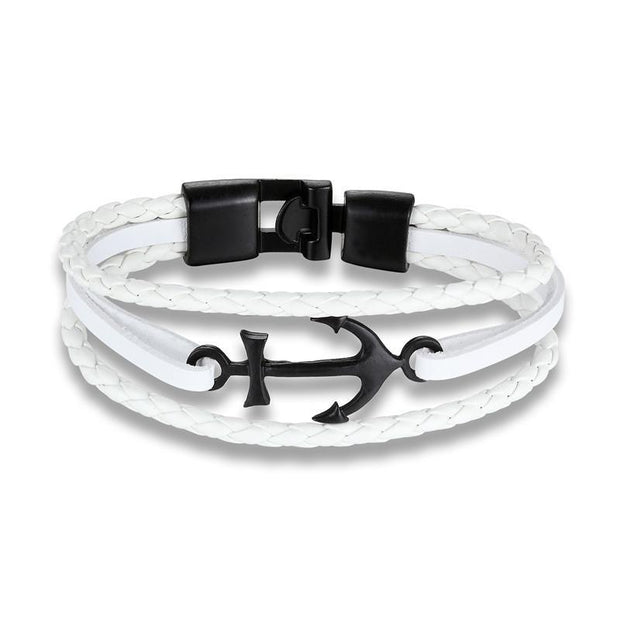 Vintage Anchor Multi-layer Personality Woven Men's Bracelet