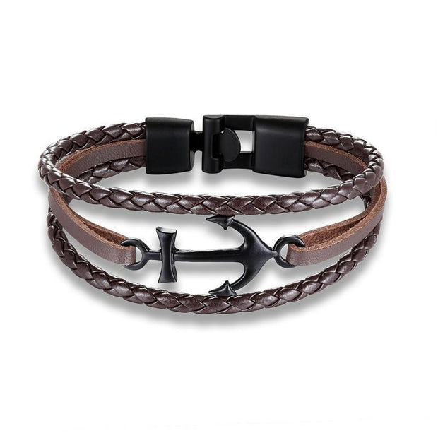 Vintage Anchor Multi-layer Personality Woven Men's Bracelet