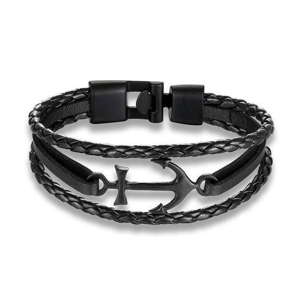Vintage Anchor Multi-layer Personality Woven Men's Bracelet