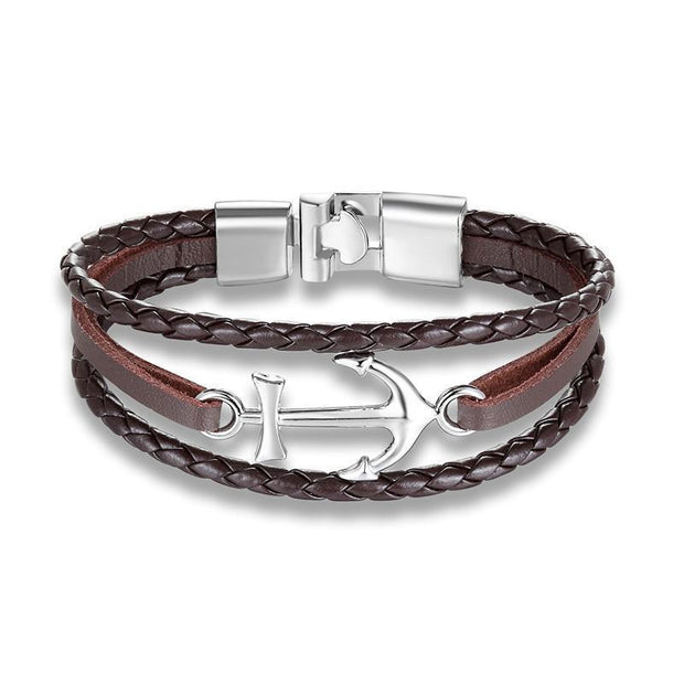 Vintage Anchor Multi-layer Personality Woven Men's Bracelet