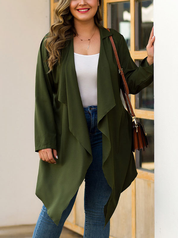 MyLadyplus Plus Size Bandage Trench Coats Women Autumn