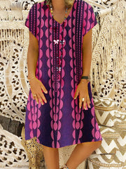 Sexy Fashion Geometric Printed V-neck Dress