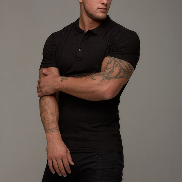 Summer Sport Print Short Sleeve Polo Shirt