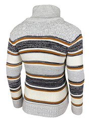 Mens Fashion Mixed Color Slim-Fit Zipper Sweater Coat