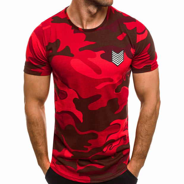 Mens Casual Camouflage Short Sleeve T-Shirt