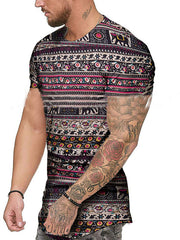 Mens Casual Short Sleeve Printed T-Shirt