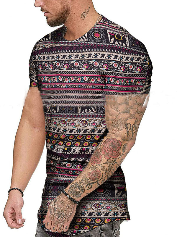 Mens Casual Short Sleeve Printed T-Shirt