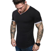 Mens V-Neck Slim Short Sleeve T-Shirt