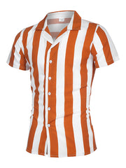 Mens Striped Casual Print Shirt