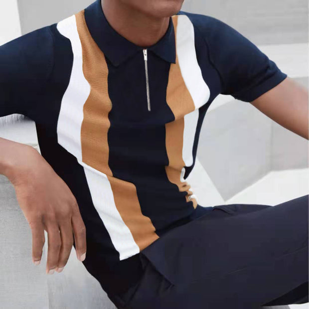 Contrast stripes polo shirt