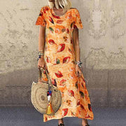 Neocozy Casual Floral Tunic Round Neckline Shift Dress