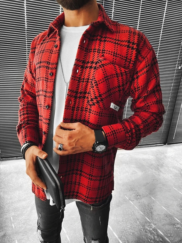 Fashion street houndstooth check texture jacket