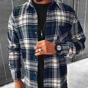 Casual fashion plaid texture long sleeve jacket