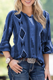 Women Printed Three-quarter Sleeve T-shirt