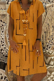 Women Dresses Shift Daily Boho Geometric Patterns Dresses