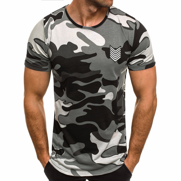 Mens Casual Camouflage Short Sleeve T-Shirt