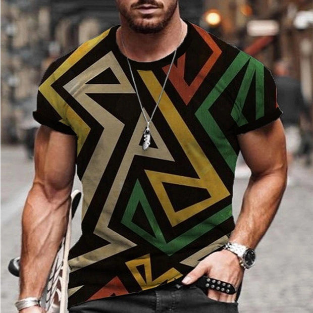 Mens Fashion Casual Printed T-Shirt