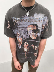 Fashion personality printed round neck short-sleeved T-shirt