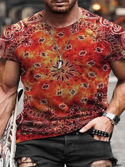Mens Casual Short Sleeve Printed T-Shirt