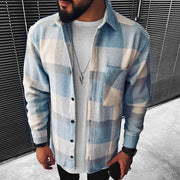 Casual Check Textured Long Sleeve Jacket
