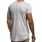 Mens Pocket Stitching Short-Sleeved T-Shirt