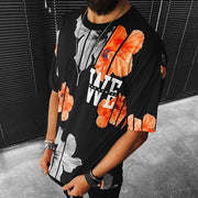 Floral print short-sleeved T-shirt