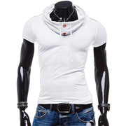 Mens Pile Collar Casual Slim Short Sleeve T-Shirt