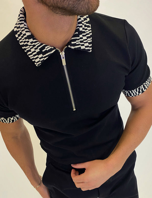 Black craftsman slim fit polo shirt