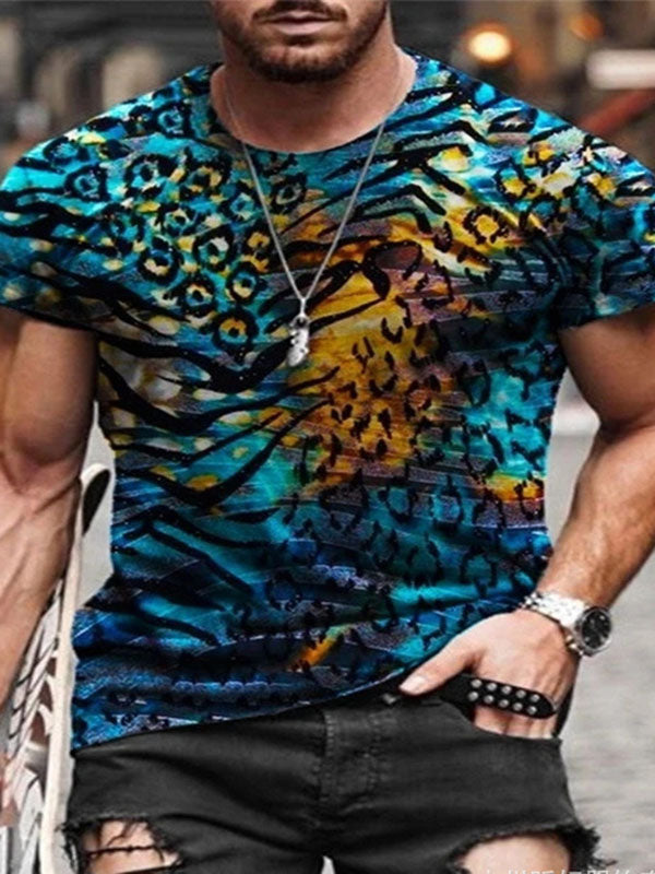 Mens Casual Short Sleeve Printed T-Shirt