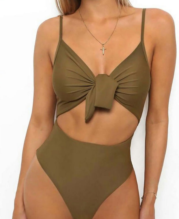 Sexy One-piece Bikini In Solid Color