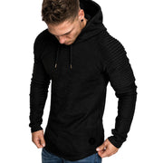 MENSCASE - Men's plain long sleeve hooded sweatshirt